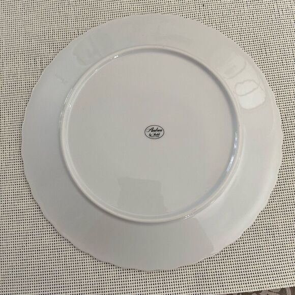 Andrea by Sadek Floral Scalloped Edge Buckingham Cake Plate with‎ Server Spatula - Picture 3 of 8